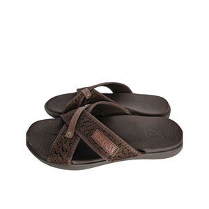 Men's ONCAI Brown & Black Cross Strap Sandals US 15
